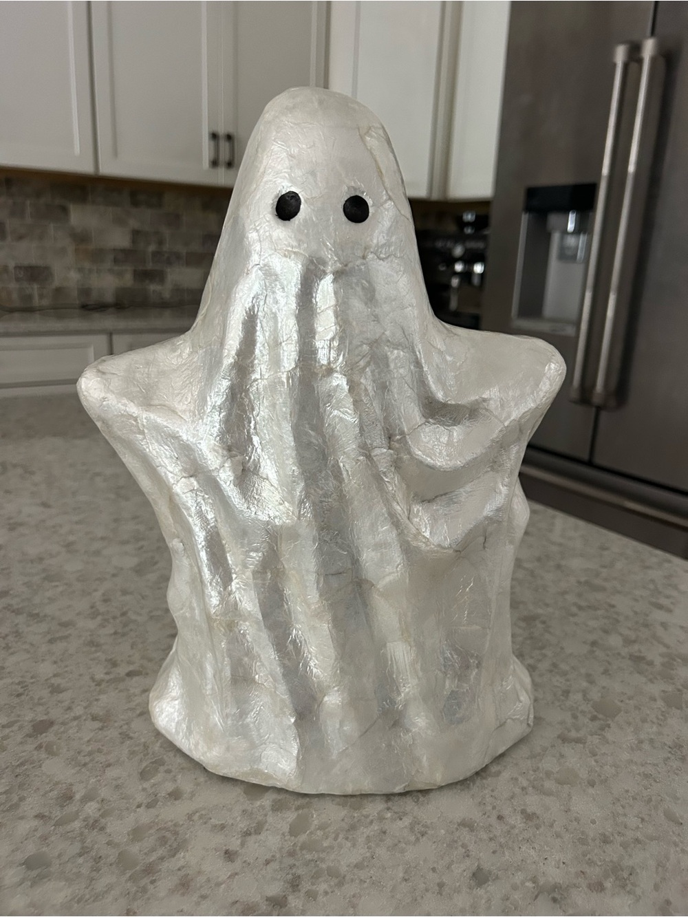 “New” Pearlescent White Ghost Figurine Holiday Decor